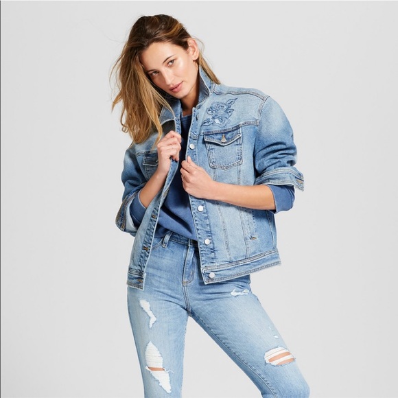 Universal Thread Jackets & Blazers - Universal Thread Floral Embroidered Denim Jacket